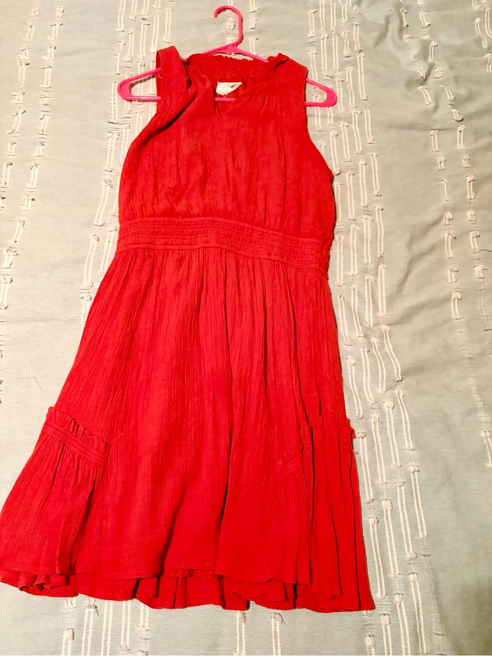 Women's Sleeveless Red A-Line Summer Dress